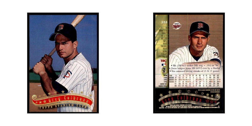 1997 Stadium Club Greg Colbrunn Baseball Cards #353