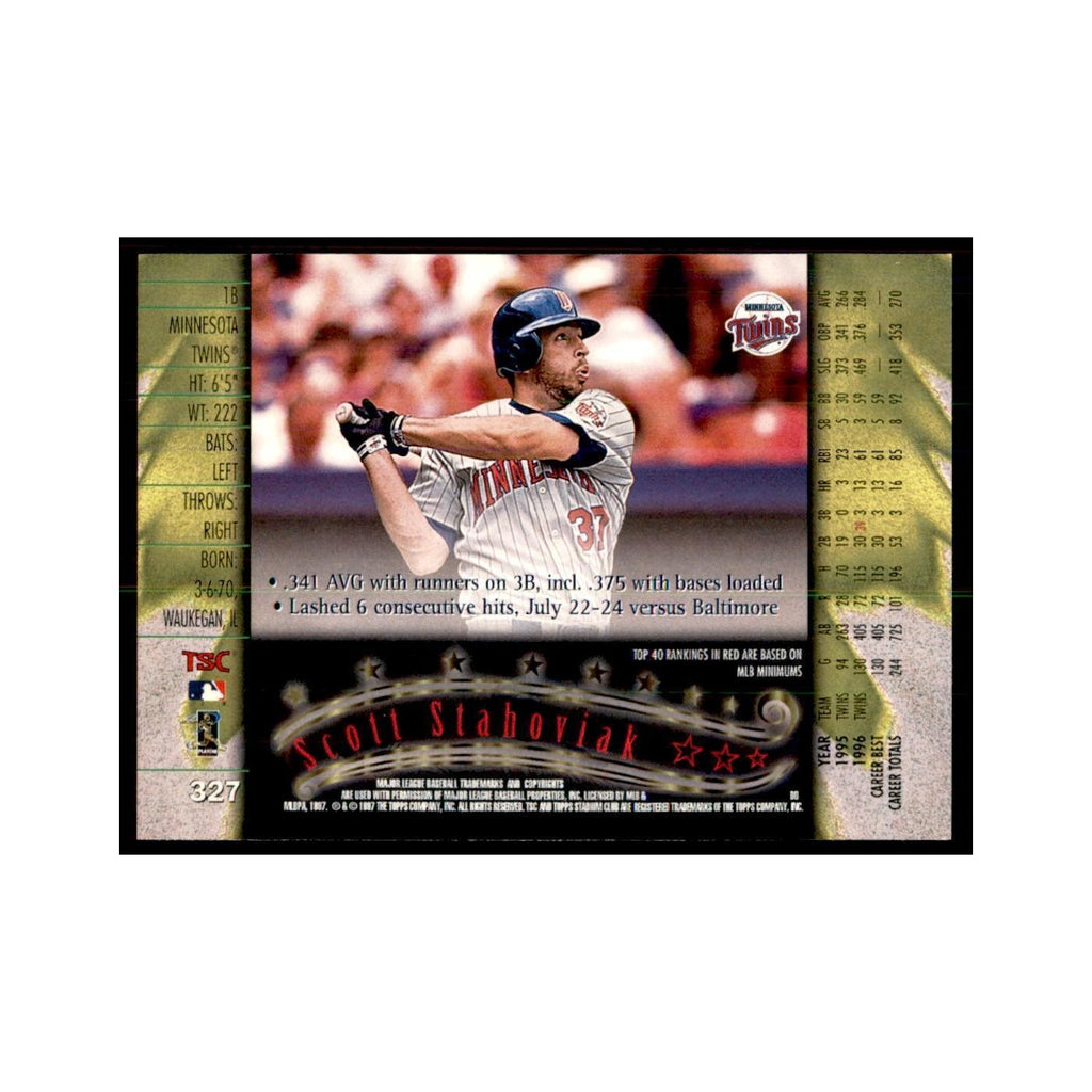 1997 Stadium Club Scott Stahoviak Baseball Cards #327
