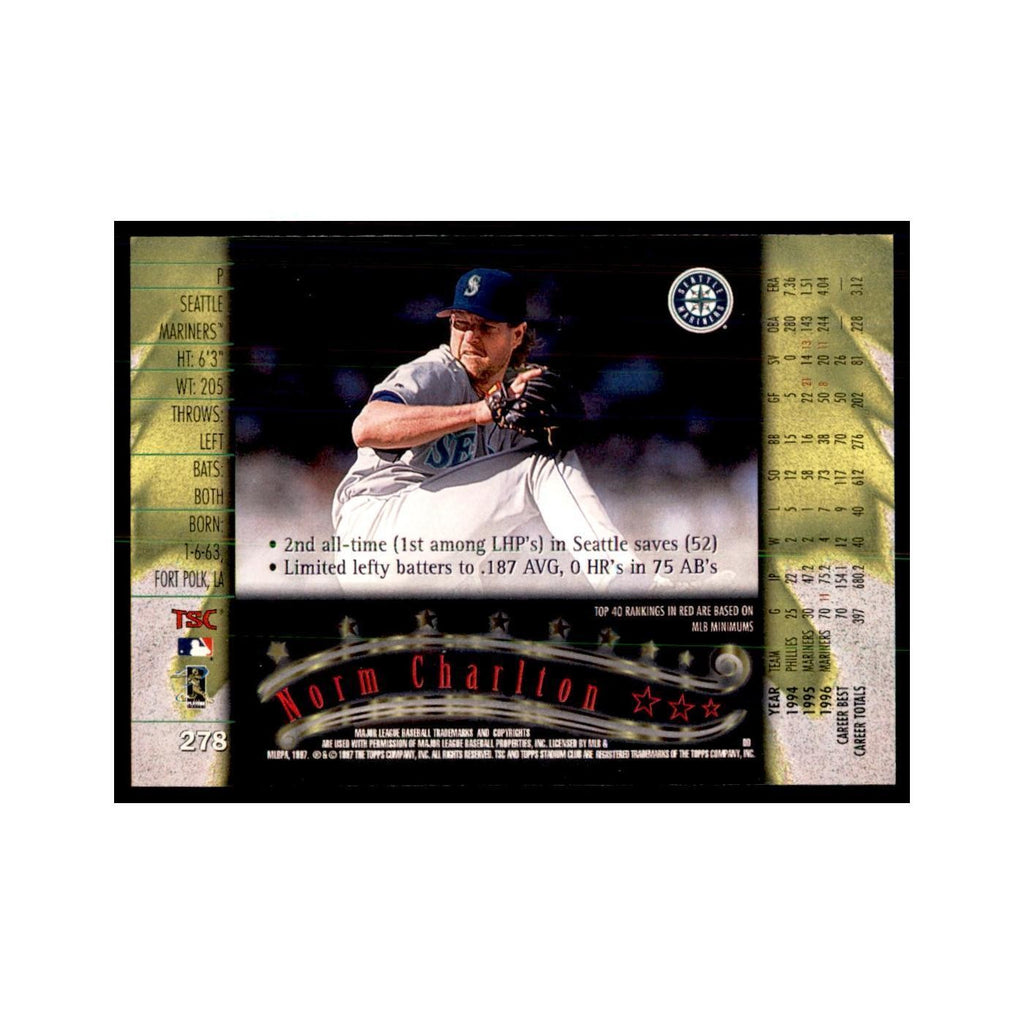 1997 Stadium Club Norm Charlton Baseball Cards #278