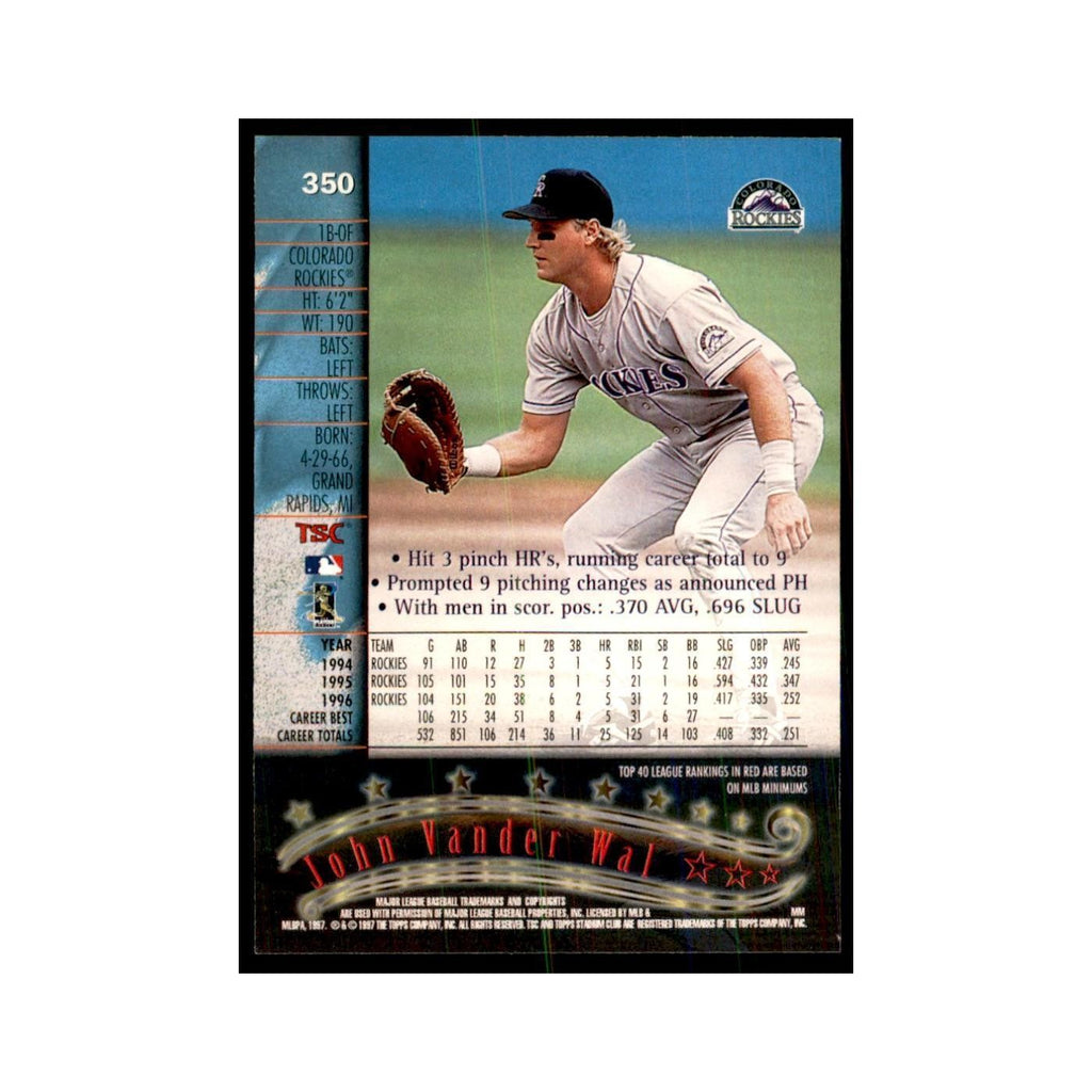 1997 Stadium Club John Vander Wal Baseball Cards #350