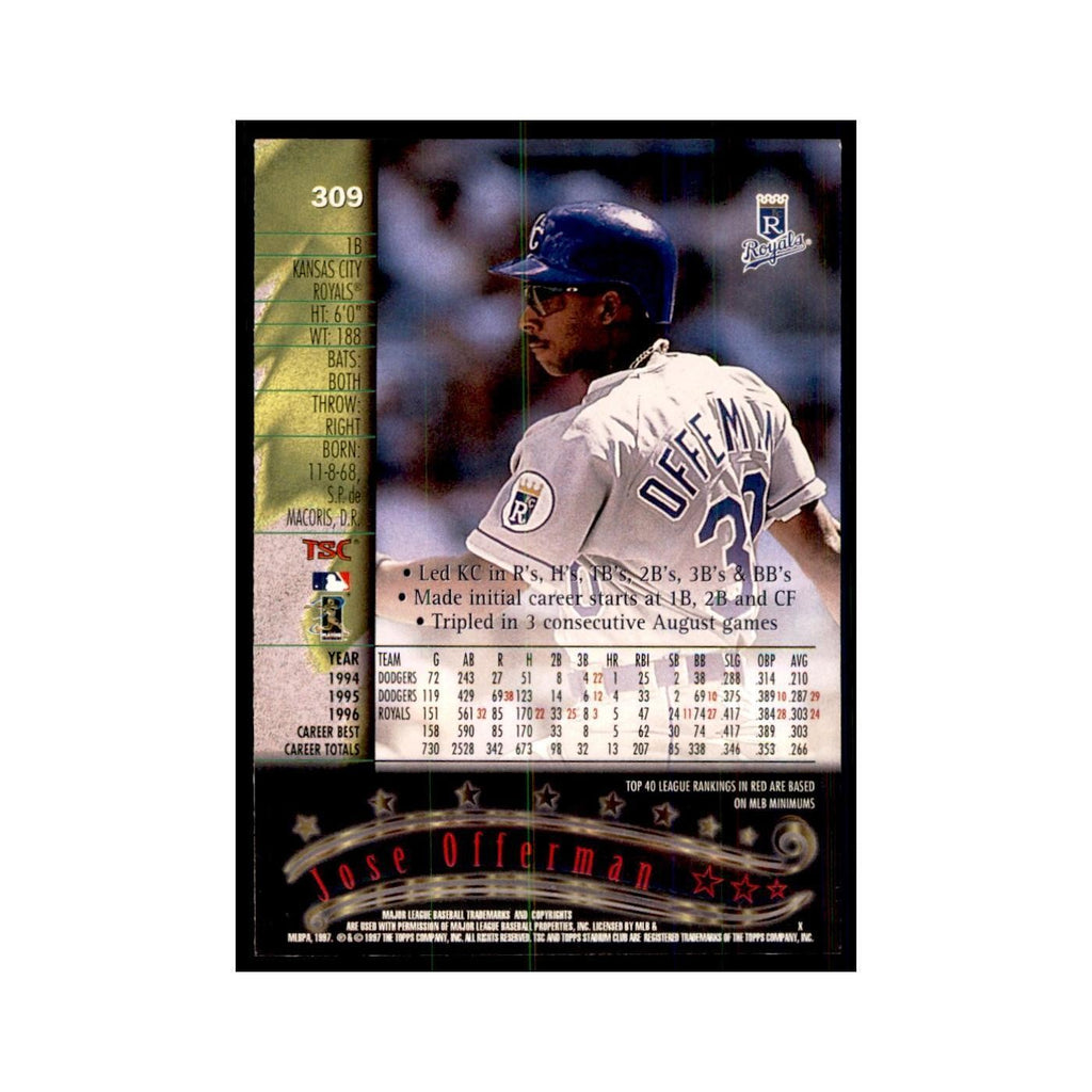 1997 Stadium Club Jose Offerman Baseball Cards #309