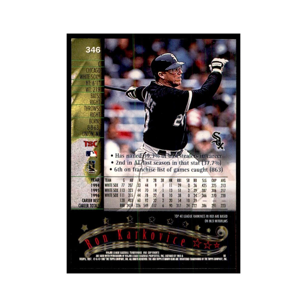1997 Stadium Club Ron Karkovice Baseball Cards #346