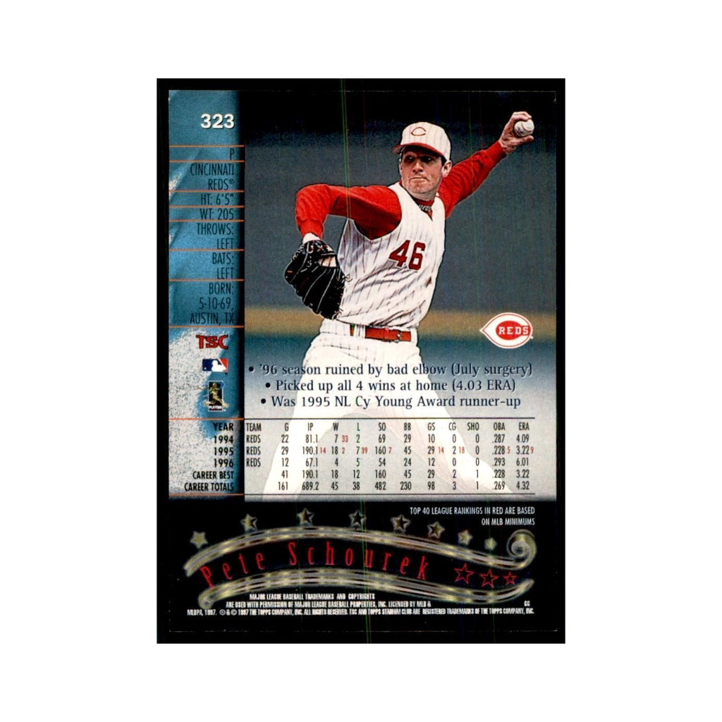 1997 Stadium Club Pete Schourek Baseball Cards #323
