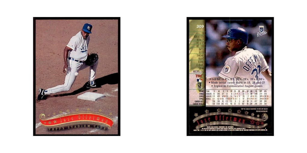 1997 Stadium Club Jose Offerman Baseball Cards #309