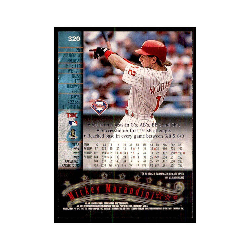 1997 Stadium Club Mickey Morandini Baseball Cards #320