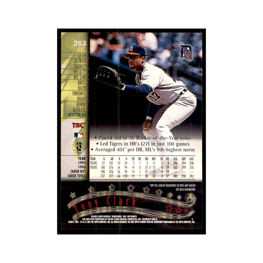 1997 Stadium Club Tony Clark Baseball Cards #263