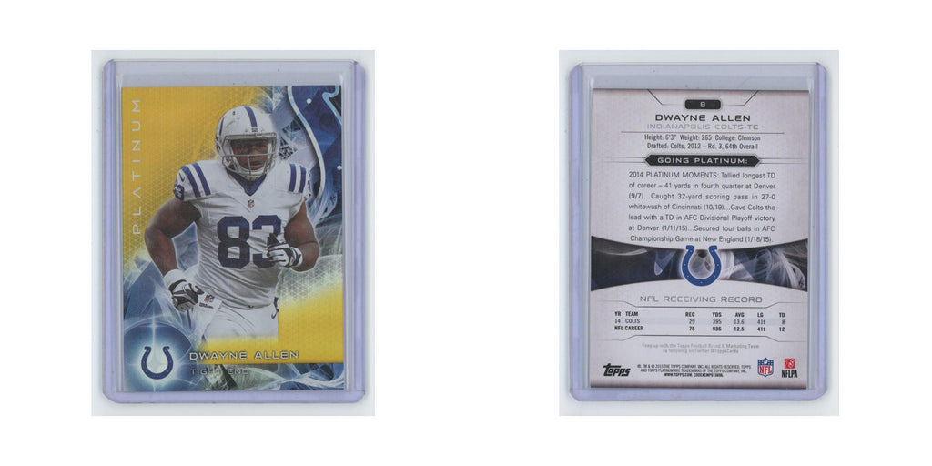Dwayne Allen 2015 Topps Platinum #8 Indianapolis Colts Football Card NM