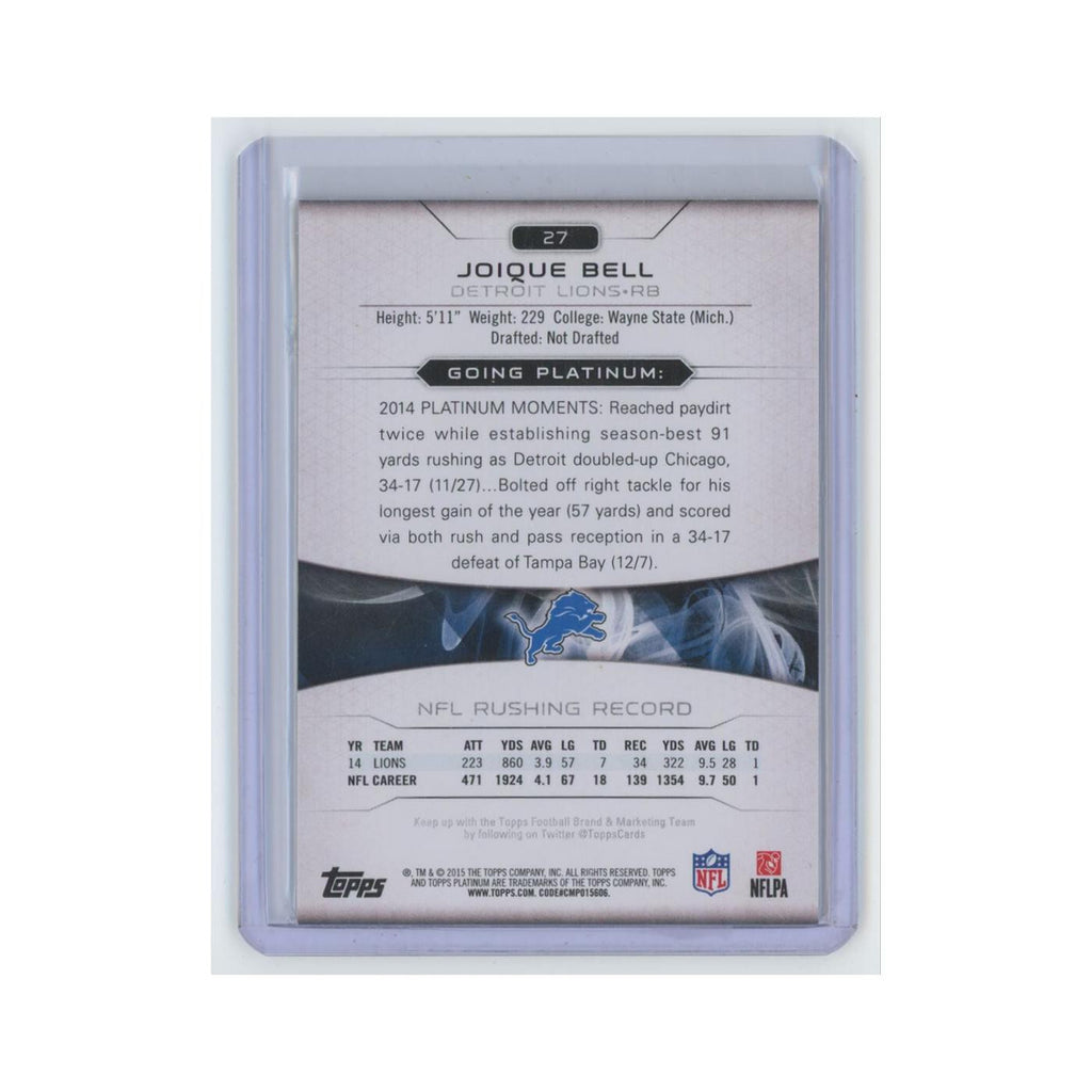 Joique Bell 2015 Topps Platinum #27 Detroit Lions Football Card NM
