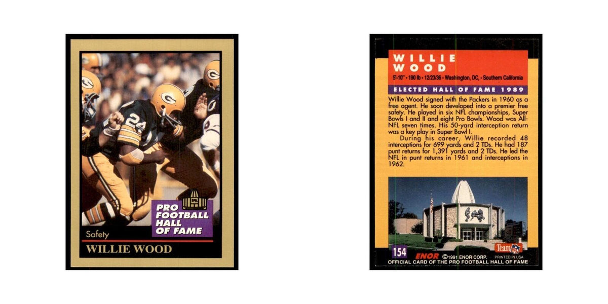 1991 ENOR Corp Willie Wood Football Cards #154
