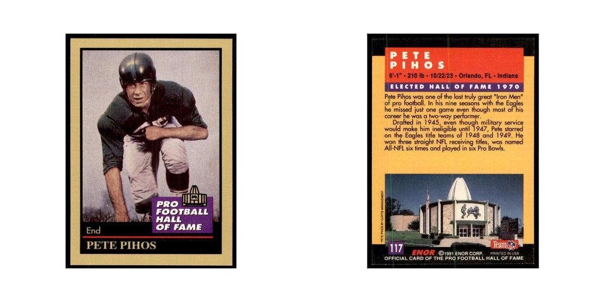 1991 ENOR Corp Pete Pihos Football Cards #117