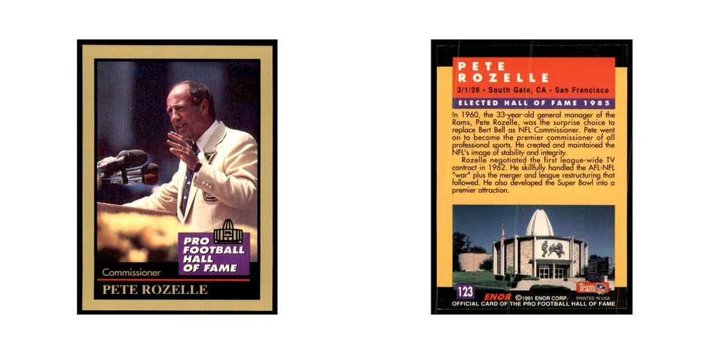 1991 ENOR Corp Pete Rozelle Football Cards #123