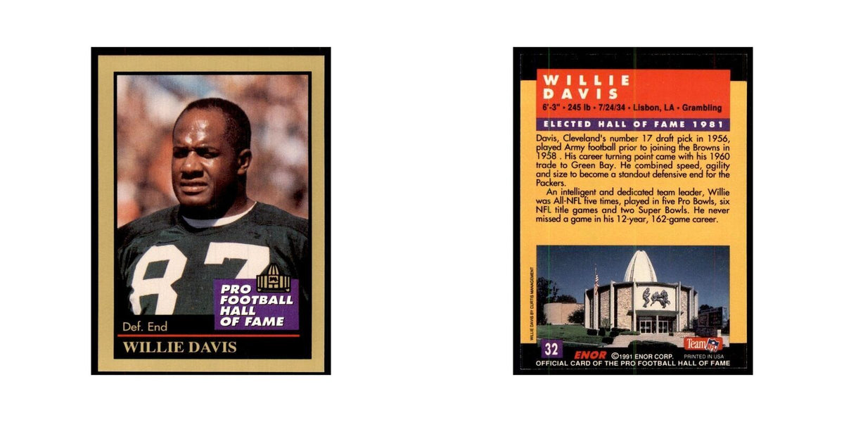 1991 ENOR Corp Willie Davis Football Cards #32