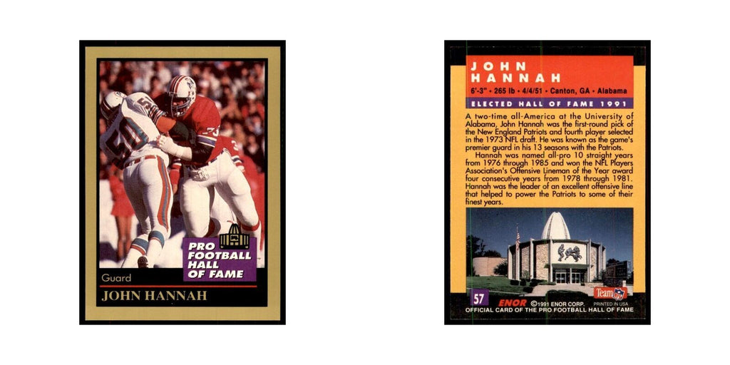 1991 ENOR Corp John Hannah Football Cards #57