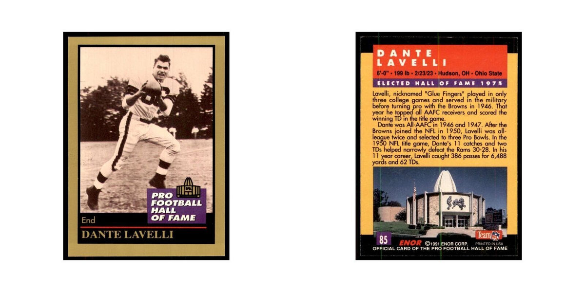 1991 ENOR Corp Dante Lavelli Football Cards #85