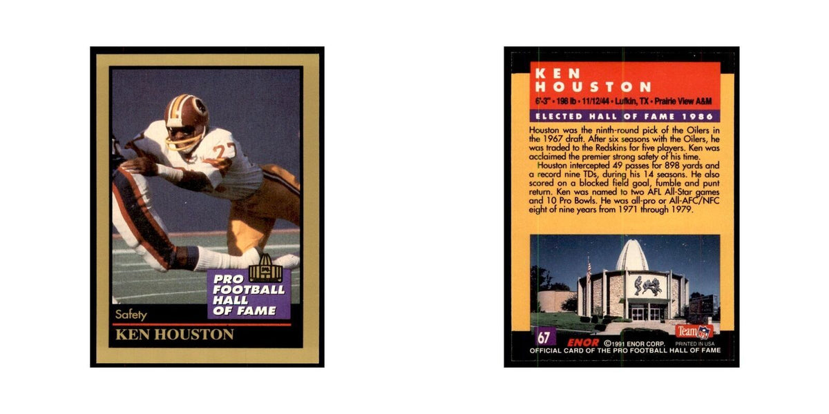 1991 ENOR Corp Ken Houston Football Cards #67