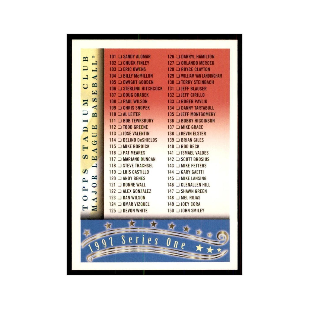 1997 Stadium Club Checklist Baseball Cards #2 OF 4