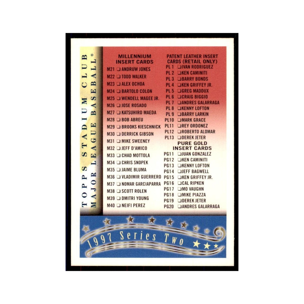 1997 Stadium Club Checklist Baseball Cards #3 OF 4