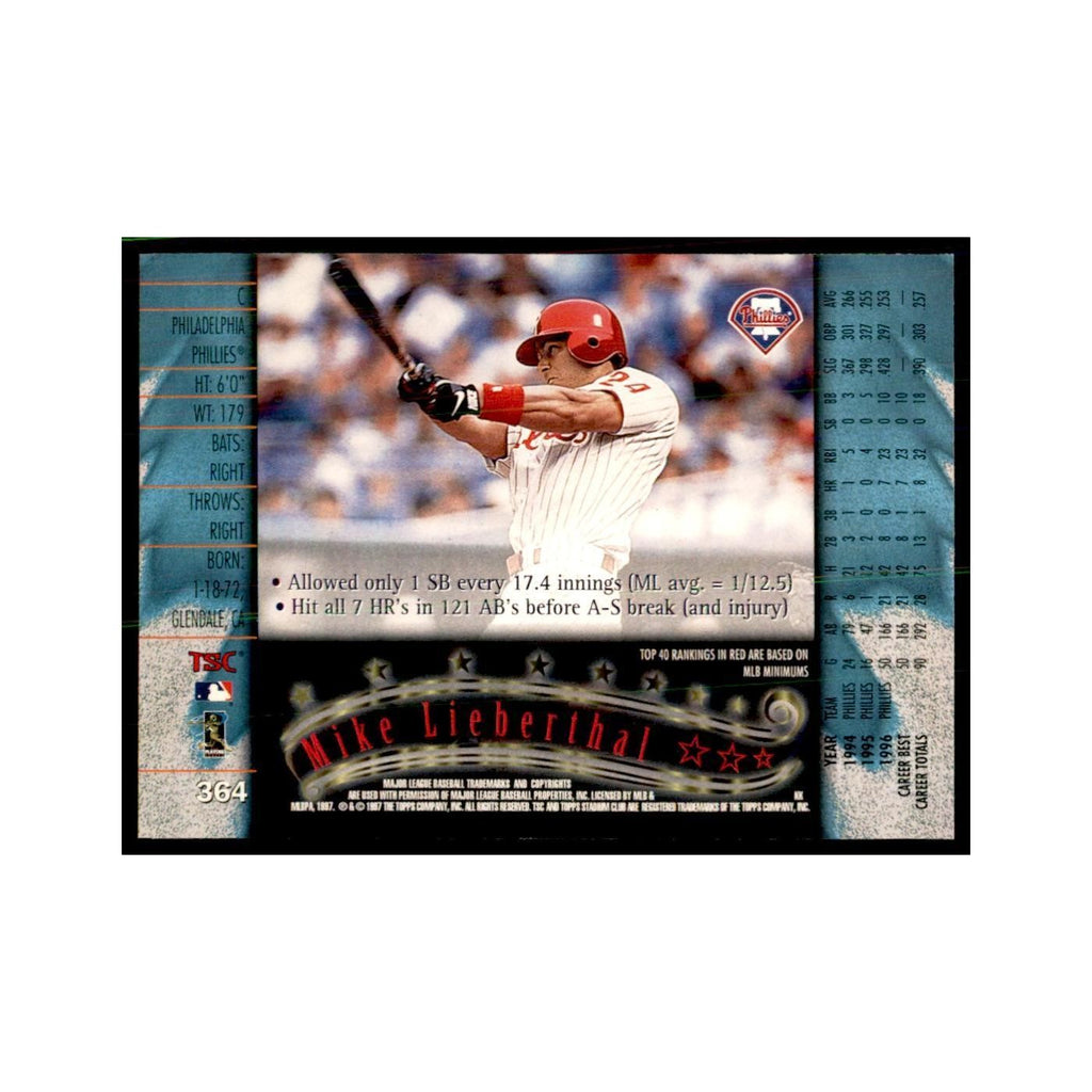 1997 Stadium Club Mike Lieberthal Baseball Cards #364