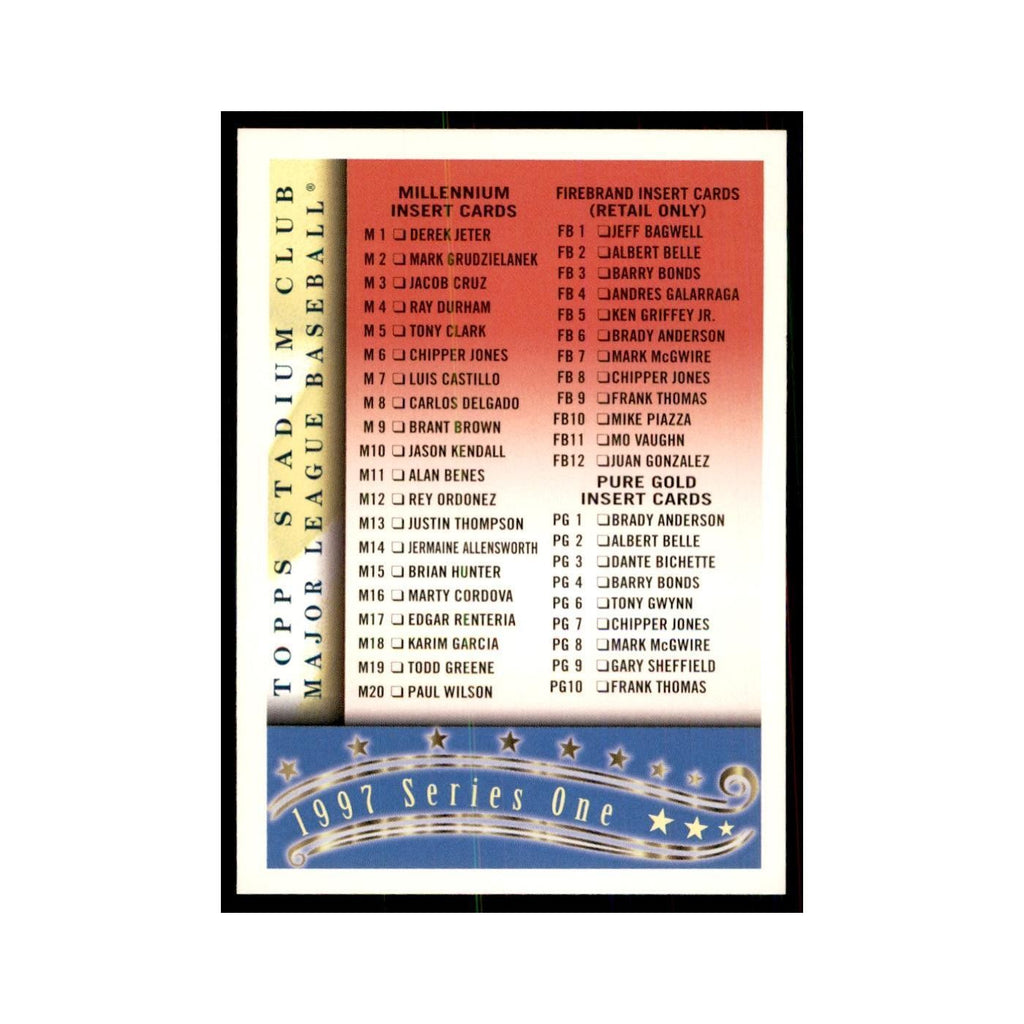 1997 Stadium Club Checklist Baseball Cards #3 OF 4
