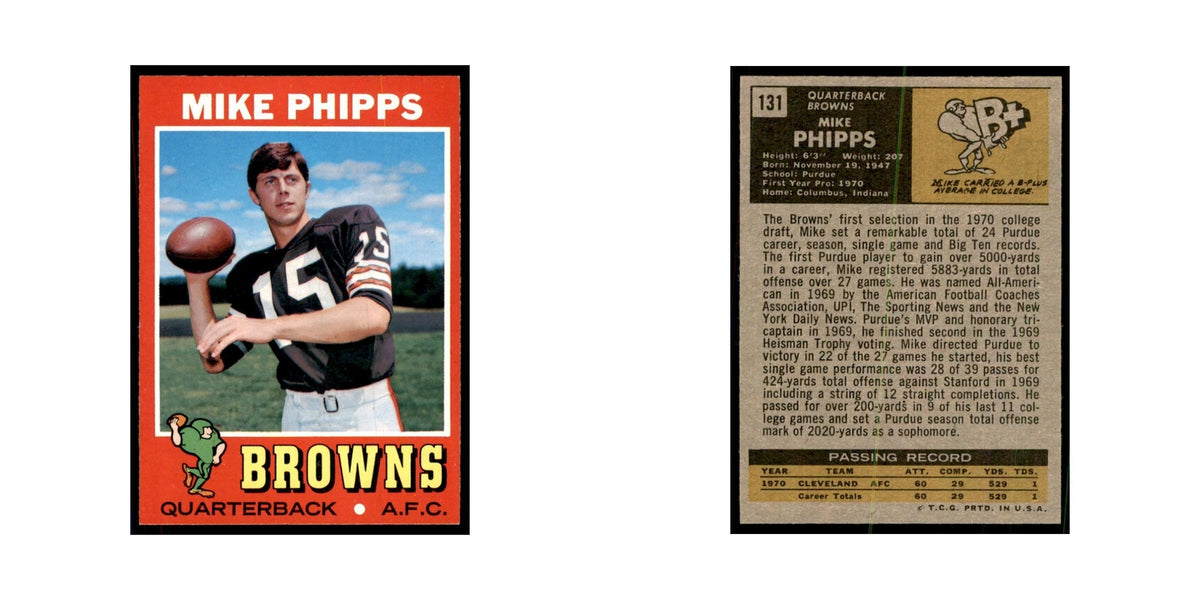 1971 Topps B.J. Daniels Football Cards #131