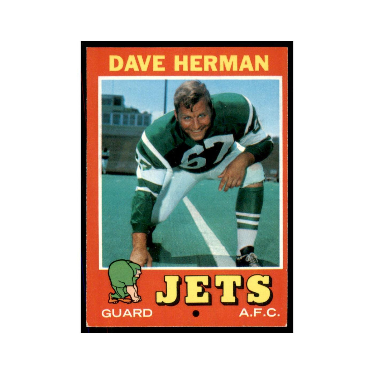 1971 Topps Dave Herman Football Cards #124