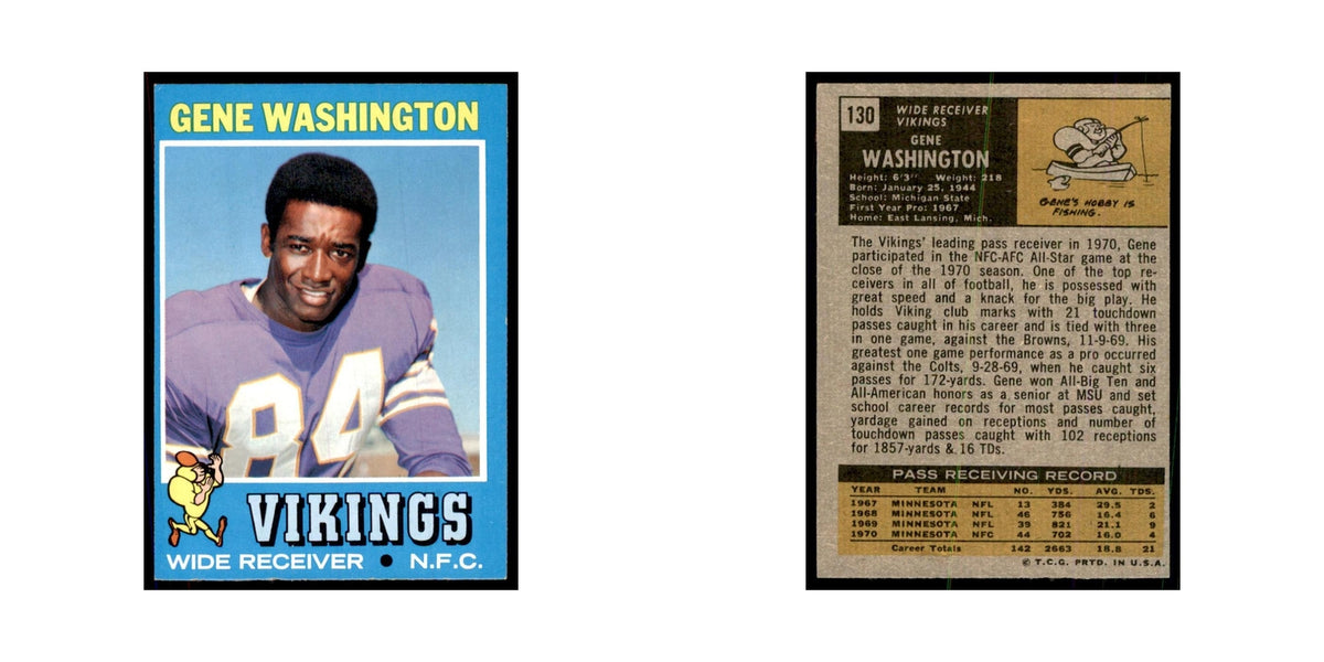 1971 Topps Gene Washington Football Cards #130