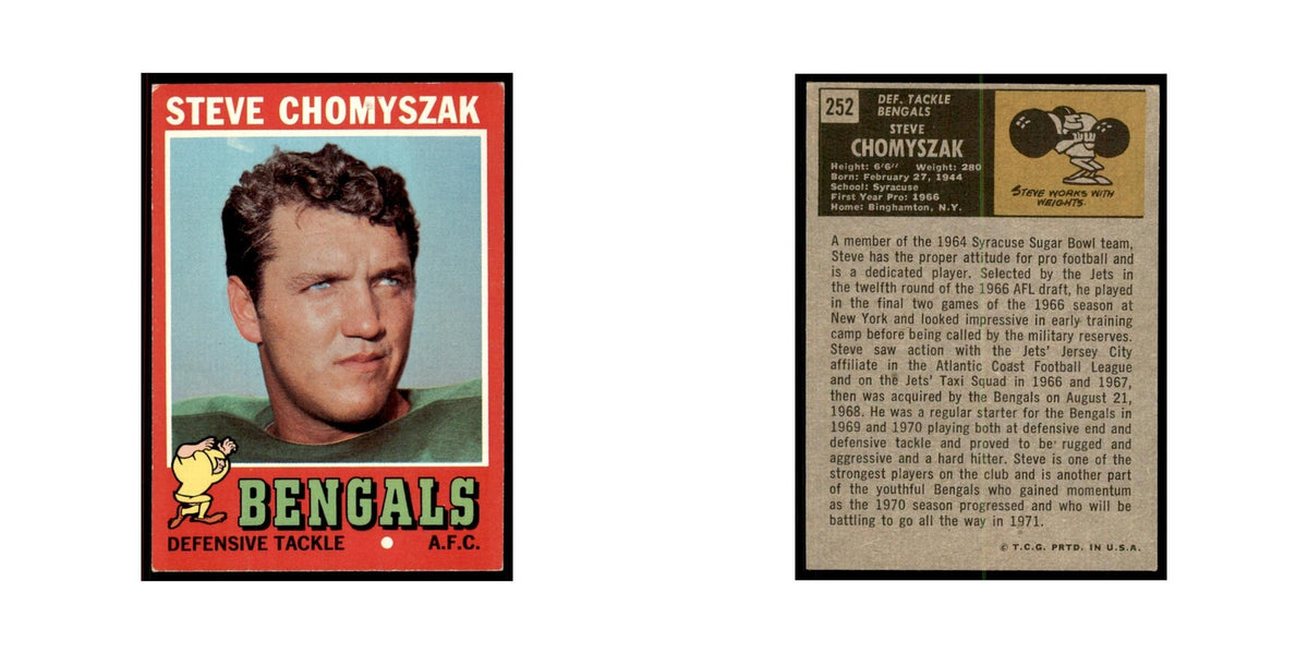 1971 Topps Steve Chomyszak Football Cards #252