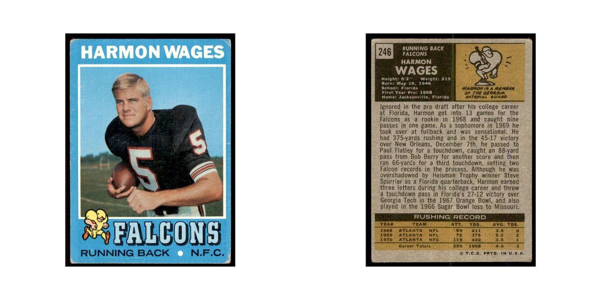 1971 Topps Harmon Wages Football Cards #246