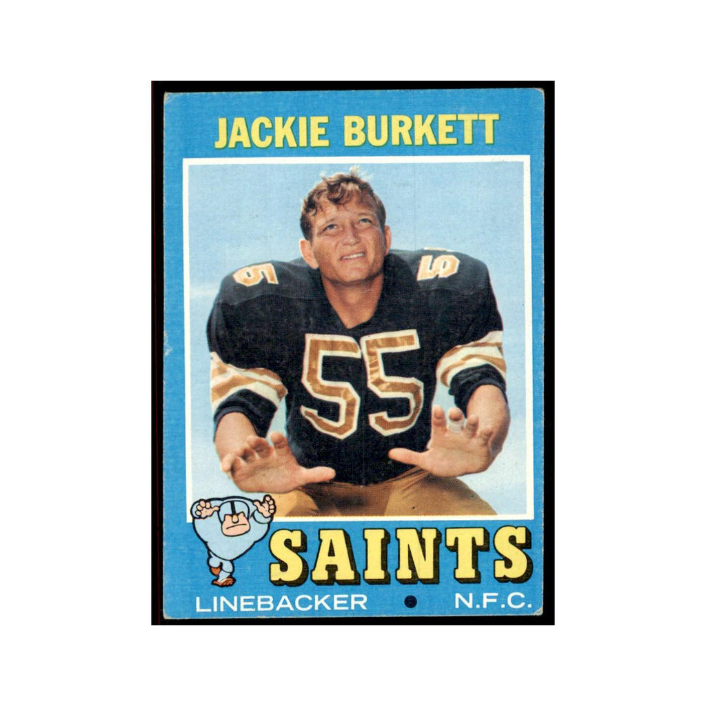 1971 Topps Jackie Burkett Football Cards #251