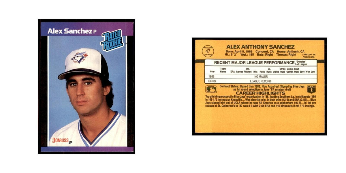 1989 Donruss Alex Sanchez Baseball Cards #47
