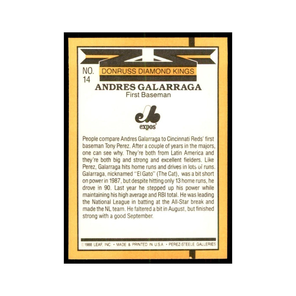 1989 Donruss Andres Galarraga Baseball Cards #14