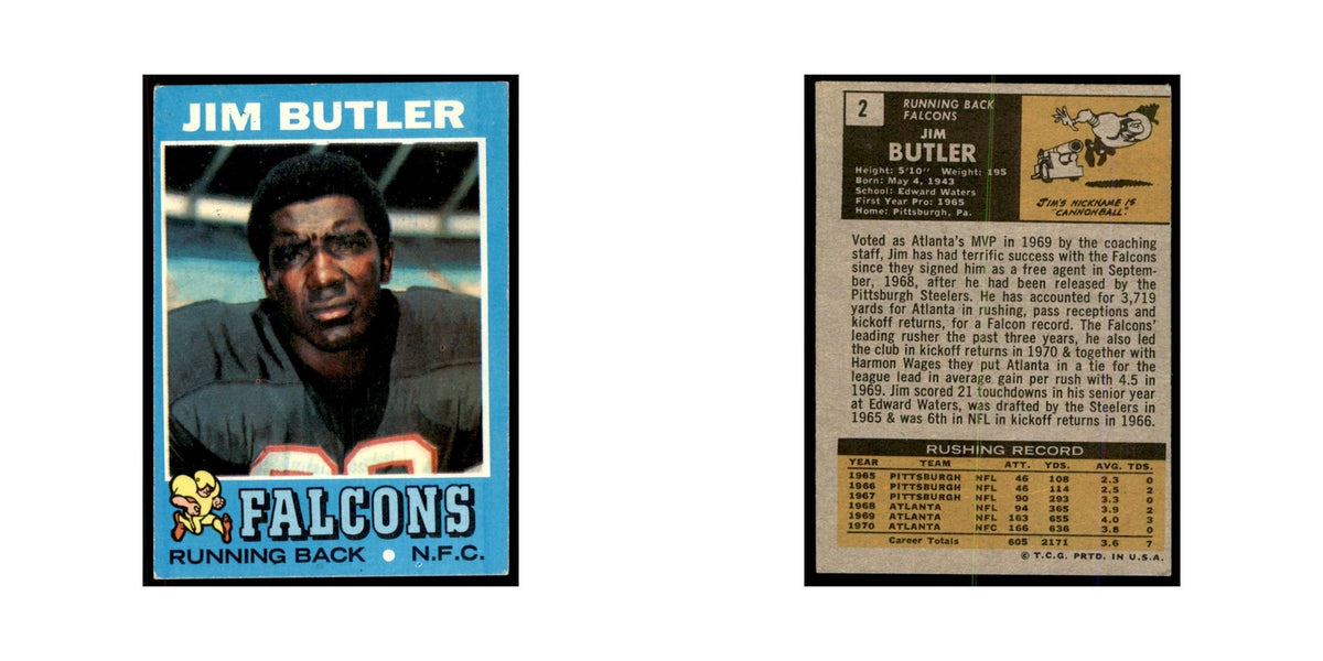 1971 Topps Jim Butler Football Cards #2
