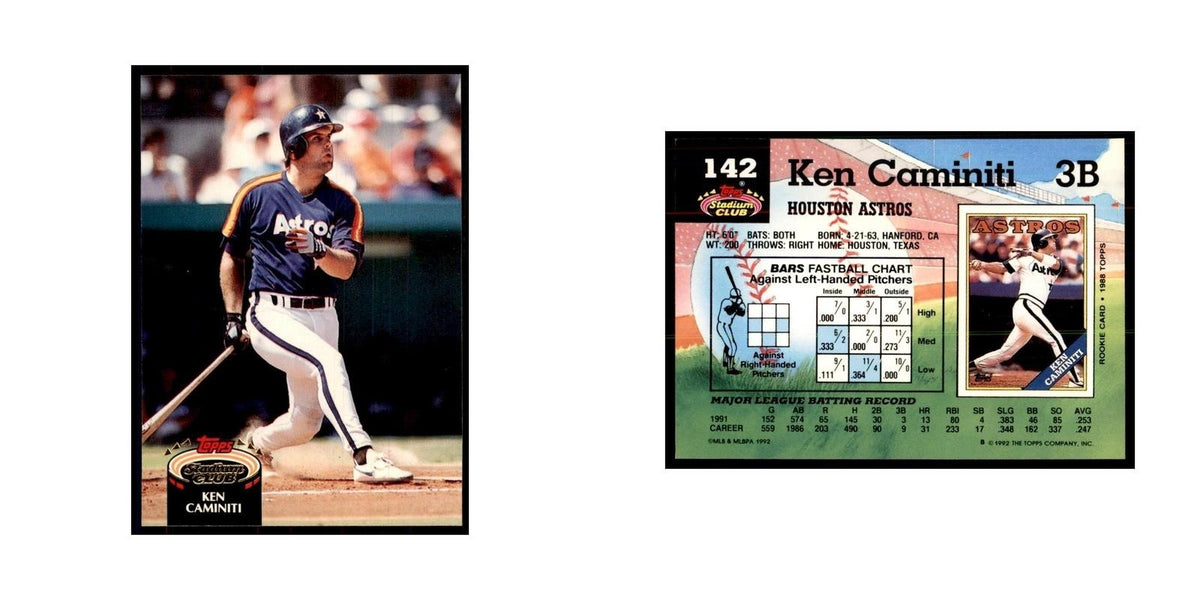 1992 Stadium Club Ken Caminiti Baseball Cards #142