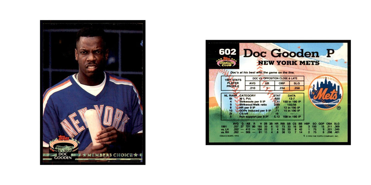1992 Stadium Club Doc Gooden Baseball Cards #602