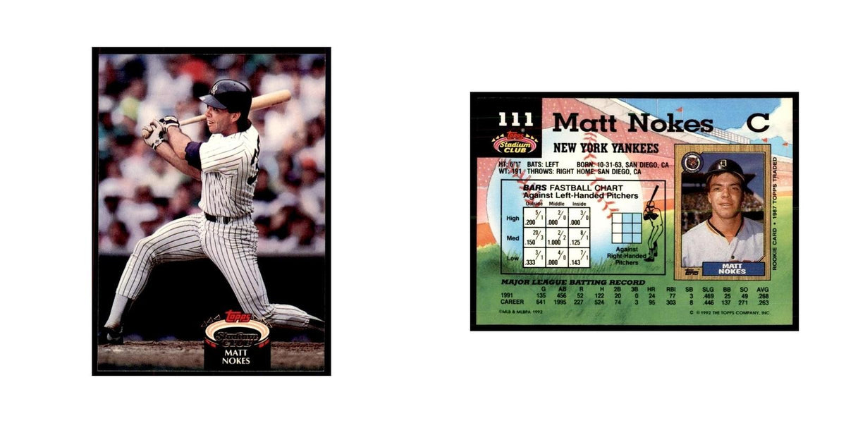 1992 Stadium Club Matt Nokes Baseball Cards #111