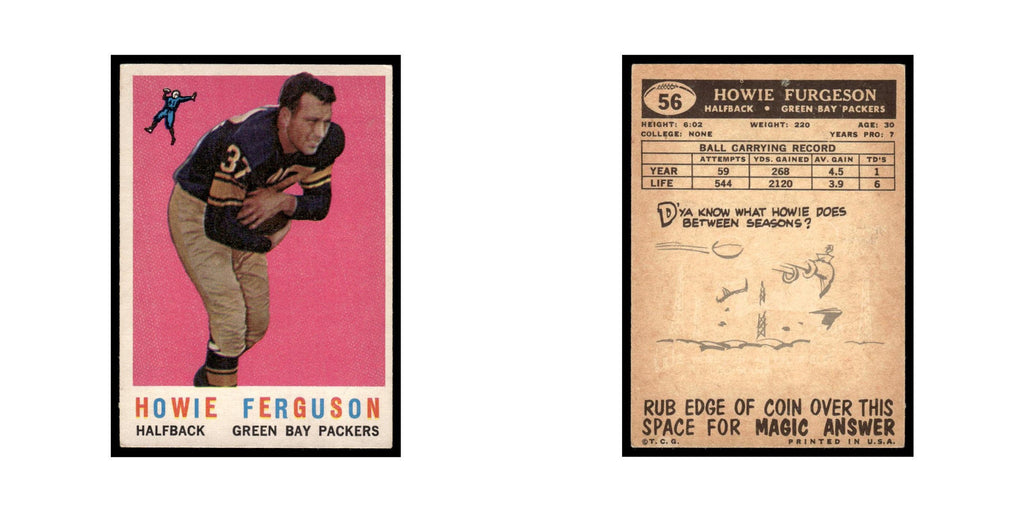 Howard Ferguson 1959 Topps #56 Green Bay Packers Football Card EX