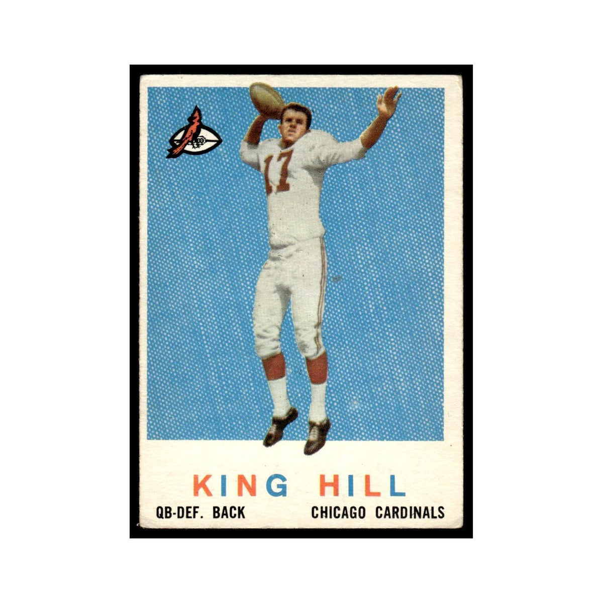 King Hill Rookie 1959 Topps #117 Chicago Cardinals Football Card EX