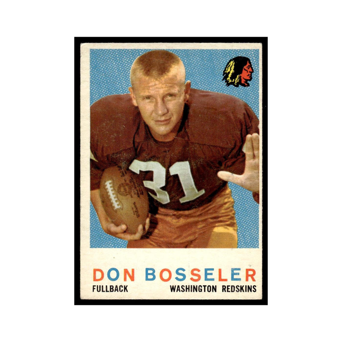 Don Bosseler 1959 Topps #123 Washington Redskins Football Card EX