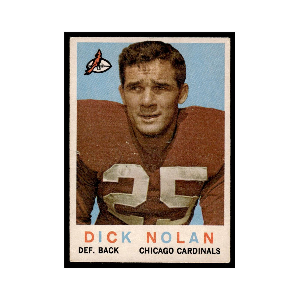 Dick Nolan 1959 Topps #32 Chicago Cardinals Football Card EX