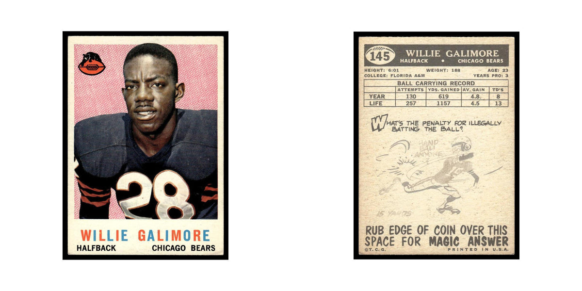 Willie Galimore 1959 Topps #145 Chicago Bears Football Card EX