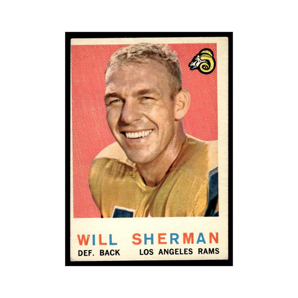 Will Sherman 1959 Topps #127 Los Angeles Rams Football Card EX