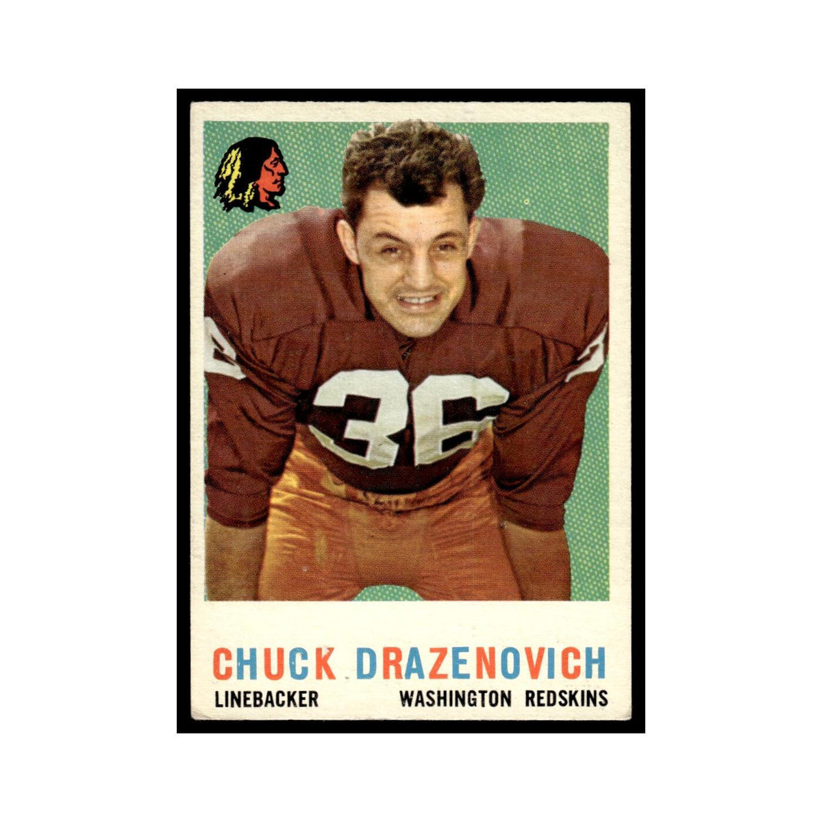 Chuck Drazenovich 1959 Topps #172 Washington Redskins Football Card EX