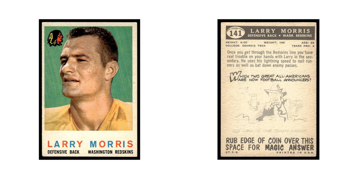 Larry Morris 1959 Topps #141 Washington Redskins Football Card EX