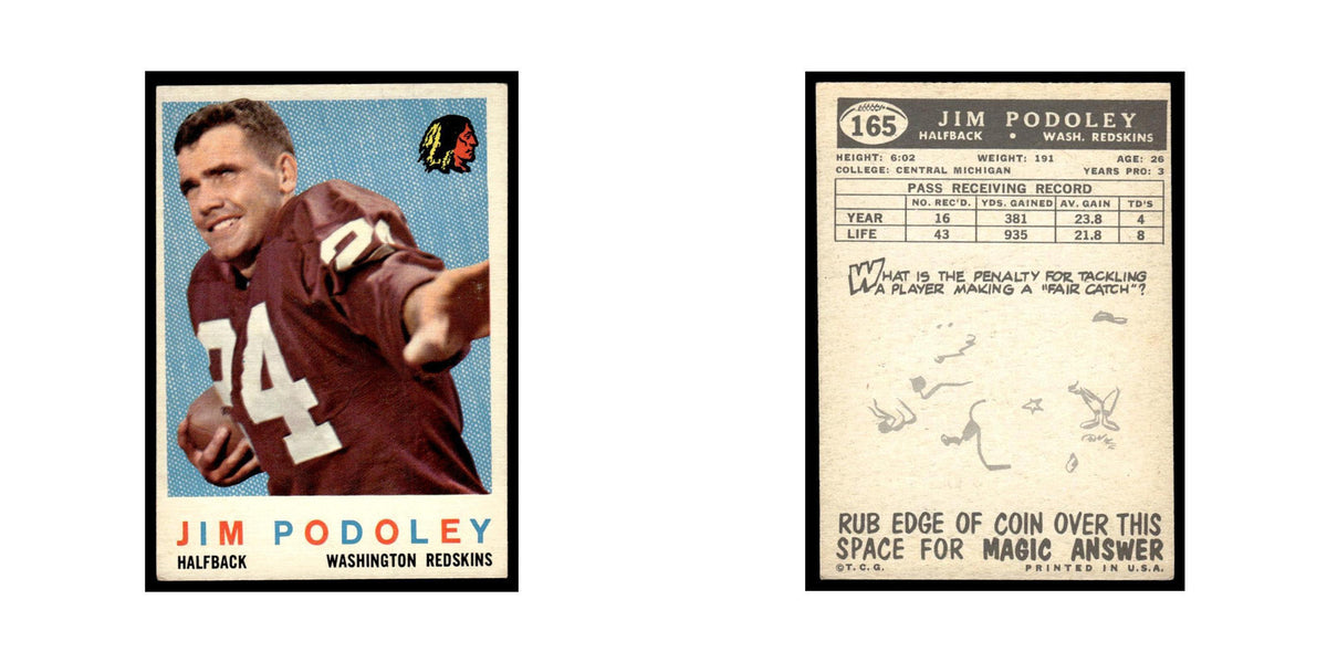 Jim Podoley 1959 Topps #165 Washington Redskins Football Card EX