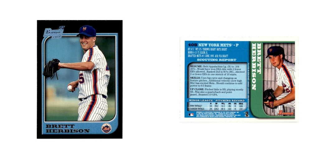 1997 Bowman Brett Herbison Baseball Cards #408