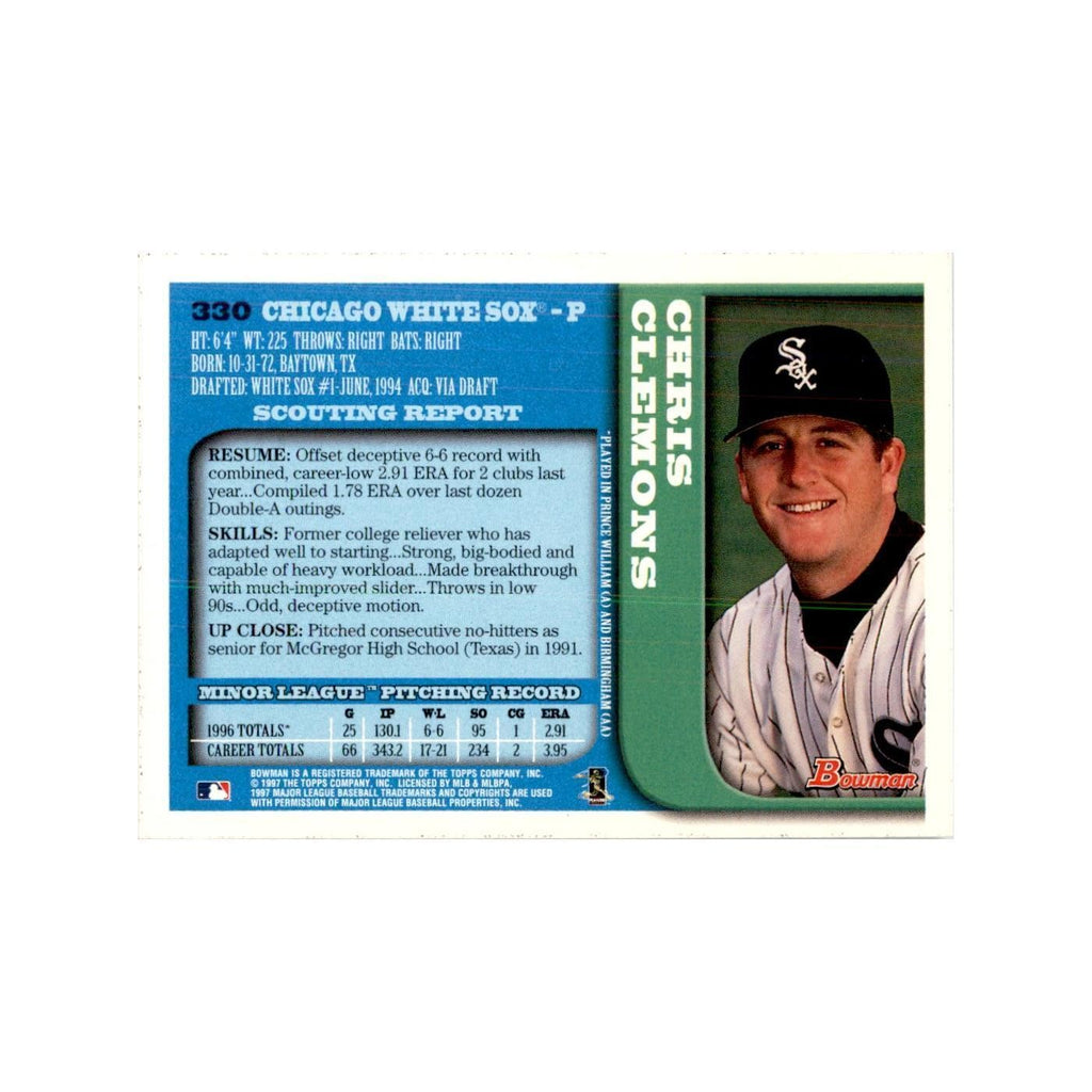 1997 Bowman Chris Clemons Baseball Cards #330