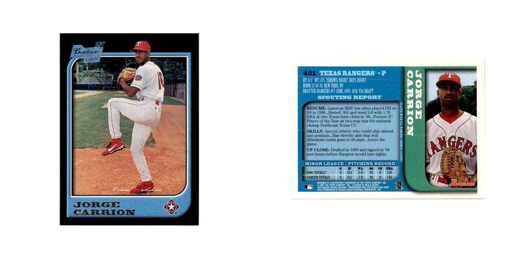 1997 Bowman Jorge Carrion Baseball Cards #421