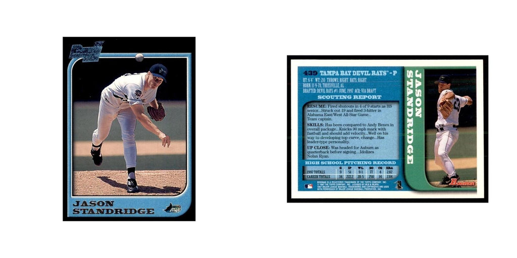 1997 Bowman Jason Standridge Baseball Cards #439