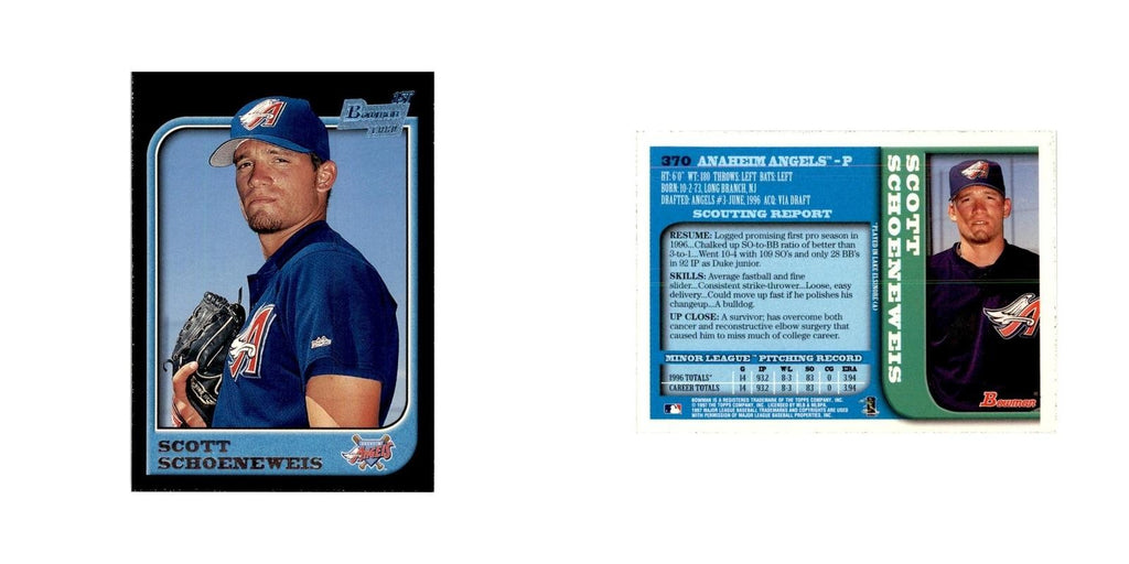1997 Bowman Scott Schoeneweis Baseball Cards #370