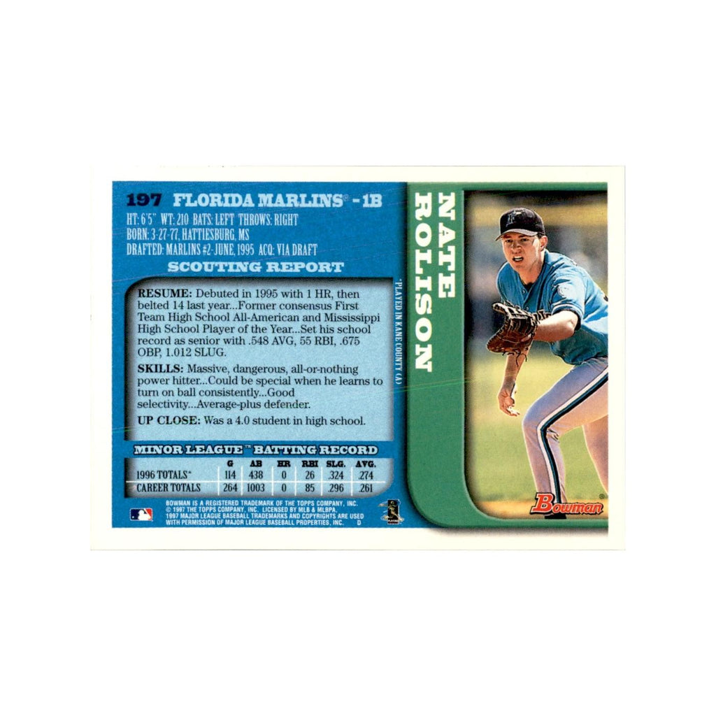 1997 Bowman Nate Rolison Baseball Cards #197